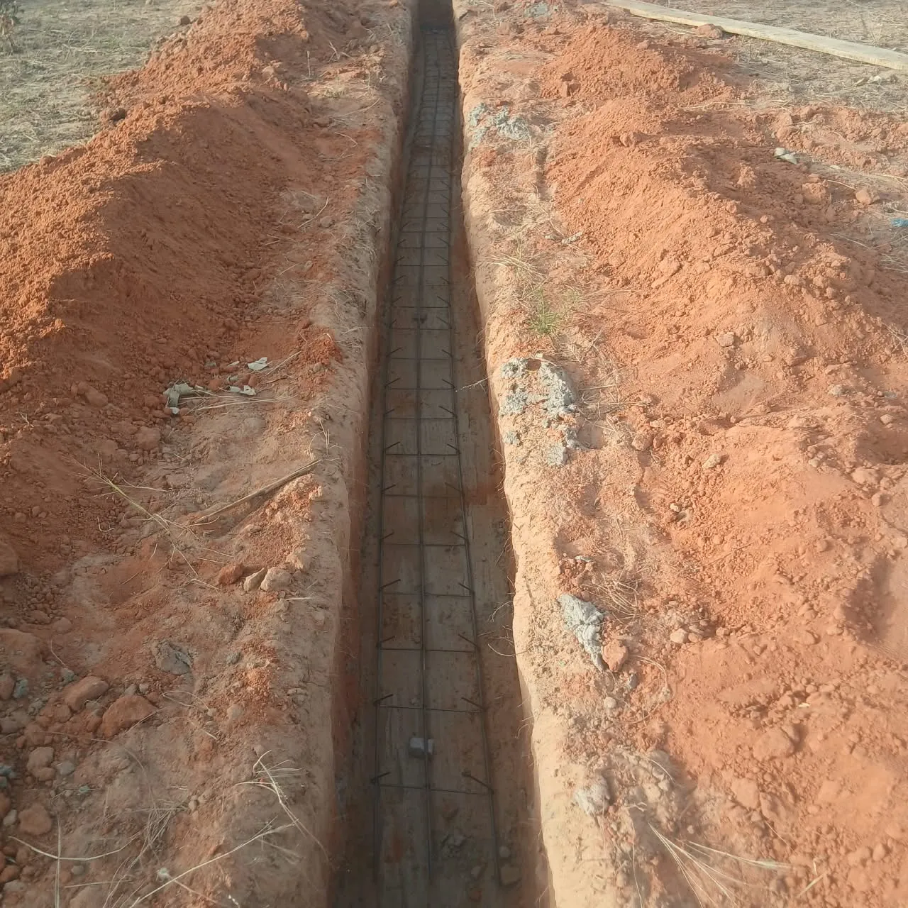 Tranchée de fondation et ferraillage